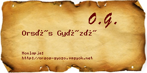Orsós Győző névjegykártya
